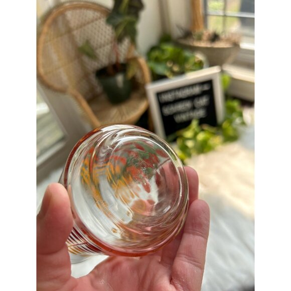 vintage 70s funky orange red tall drinking glasses - set of 2 - Picture 4 of 5